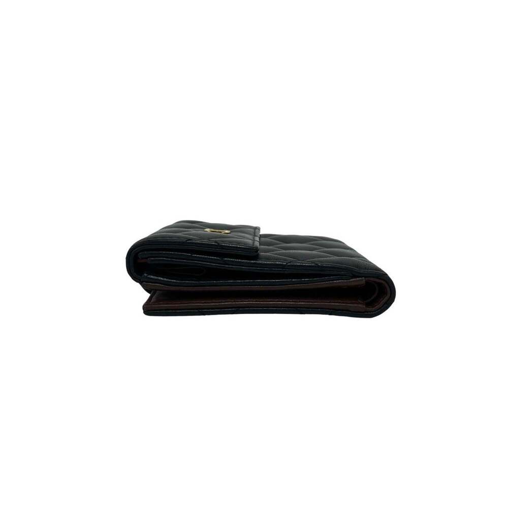 CHANEL Black Lambskin Leather Logo Wallet - Picture 5 of 10